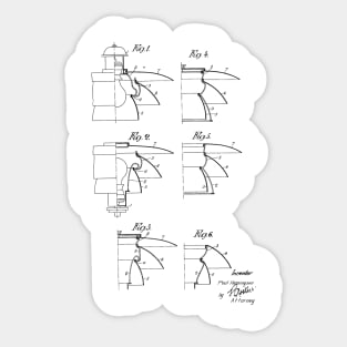 Shade Holder for Electric Lamps Vintage Patent Hand Drawing Sticker